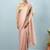 Peach plain tissue festive wear saree with blouse piece