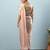 Peach plain tissue festive wear saree with blouse piece