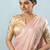 Peach plain tissue festive wear saree with blouse piece