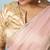 Peach plain tissue festive wear saree with blouse piece