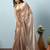 Brown plain tissue festive wear saree with blouse piece