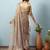 Brown plain tissue festive wear saree with blouse piece