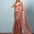 Pink plain tissue festive wear saree with blouse piece