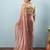 Pink plain tissue festive wear saree with blouse piece
