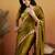 Green plain tissue festive wear saree with blouse piece