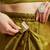 Green plain tissue festive wear saree with blouse piece