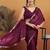 Purple plain tissue festive wear saree with blouse piece