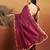 Maroon plain tissue festive wear saree with blouse piece