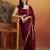 Maroon plain tissue festive wear saree with blouse piece