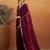 Burgundy plain chiffon designer saree with blouse piece
