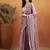 Purple plain chiffon designer saree with blouse piece
