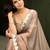Copper plain chiffon designer saree with blouse piece