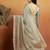 Green plain chiffon designer saree with blouse piece