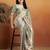 Green plain chiffon designer saree with blouse piece