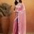Pink plain tissue festive wear saree with blouse piece