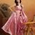 Pink plain tissue festive wear saree with blouse piece