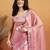 Pink plain tissue festive wear saree with blouse piece