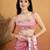 Pink plain tissue festive wear saree with blouse piece