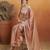 Brown plain chiffon designer saree with blouse piece