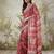 Maroon elegant printed polycotton saree with blouse piece