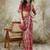 Maroon elegant printed polycotton saree with blouse piece