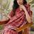 Maroon elegant printed polycotton saree with blouse piece