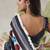 Black elegant printed polycotton saree with blouse piece