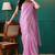 Pink elegant printed organza saree with blouse piece