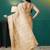 Yellow elegant printed organza saree with blouse piece