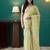 Green elegant printed organza saree with blouse piece