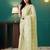 Green elegant printed organza saree with blouse piece