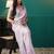 Pink elegant printed organza saree with blouse piece