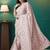 Peach elegant printed organza saree with blouse piece