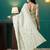 Green elegant printed organza saree with blouse piece