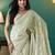 Green elegant printed organza saree with blouse piece