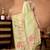 Green elegant printed organza saree with blouse piece