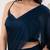 Blue plain georgette designer saree with blouse piece