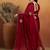 Maroon embroidered chiffon occasion wear saree with blouse piece