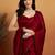 Maroon embroidered chiffon occasion wear saree with blouse piece