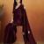 Burgundy embroidered chiffon occasion wear saree with blouse piece