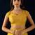 Yellow plain georgette designer saree with blouse piece