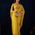 Yellow plain georgette designer saree with blouse piece