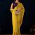 Yellow plain georgette designer saree with blouse piece