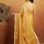 Mustard plain satin designer saree with blouse piece