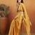 Mustard plain satin designer saree with blouse piece