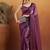 Purple plain satin designer saree with blouse piece
