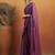 Purple plain satin designer saree with blouse piece