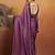 Purple plain satin designer saree with blouse piece