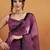Purple plain satin designer saree with blouse piece