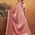 Pink plain satin designer saree with blouse piece